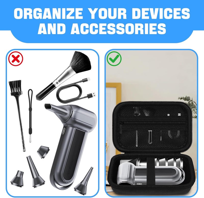 HESPLUS Case Compatible with WOLFBOX MF100 /MF50 Electric Air Duster – Travel Portable Zippered Storage Bag, Black (Case Only) - Image 5